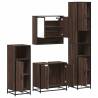 4 Piece Bathroom Furniture Set - Brown Oak Engineered Wood