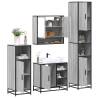  4 Piece Bathroom Furniture Set Grey Sonoma Engineered Wood Colour grey sonoma Number of 1 