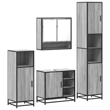 4 Piece Grey Sonoma Bathroom Furniture Set - Stylish & Durable