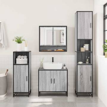 4 Piece Grey Sonoma Bathroom Furniture Set - Stylish & Durable