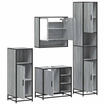 4 Piece Grey Sonoma Bathroom Furniture Set - Stylish & Durable