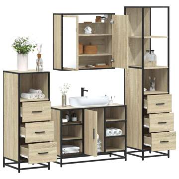 4 Piece Sonoma Oak Bathroom Furniture Set | Stylish & Durable