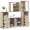  4 Piece Bathroom Furniture Set Sonoma Oak Engineered Wood Colour sonoma oak Number of 1 