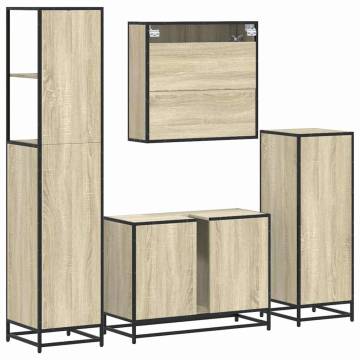 4 Piece Sonoma Oak Bathroom Furniture Set | Stylish & Durable