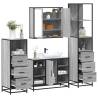  4 Piece Bathroom Furniture Set Grey Sonoma Engineered Wood Colour grey sonoma Number of 1 