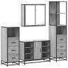 Stylish 4 Piece Bathroom Furniture Set - Grey Sonoma Wood