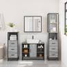 Stylish 4 Piece Bathroom Furniture Set - Grey Sonoma Wood