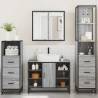 Stylish 4 Piece Bathroom Furniture Set - Grey Sonoma Wood