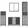 Stylish 4 Piece Bathroom Furniture Set - Grey Sonoma Wood