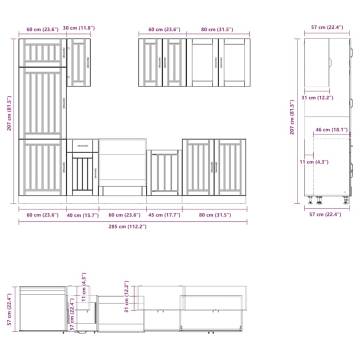 8 Piece Kitchen Cabinet Set - Kalmar Sonoma Oak | Hipo Market