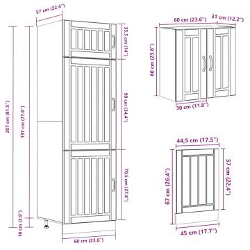 8 Piece Kitchen Cabinet Set - Kalmar Sonoma Oak | Hipo Market