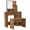 Trendy LED Dressing Table Set in Old Wood - HipoMarket