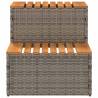 Durable Hot Tub Step - Grey Poly Rattan & Acacia 50x50x50.5 cm