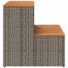 Durable Hot Tub Step - Grey Poly Rattan & Acacia 50x50x50.5 cm