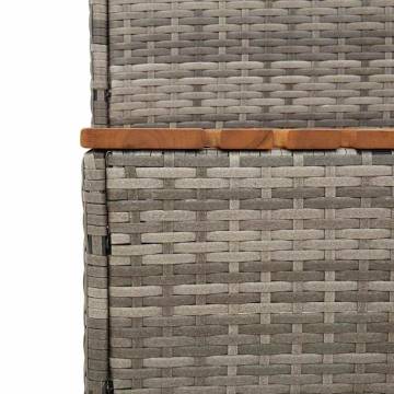 Durable Hot Tub Step - Grey Poly Rattan & Acacia 50x50x50.5 cm