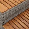 Durable Hot Tub Step - Grey Poly Rattan & Acacia 50x50x50.5 cm