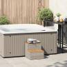 Hot Tub Step Light Grey - Durable Poly Rattan & Acacia | HipoMarket