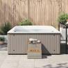 Hot Tub Step Light Grey - Durable Poly Rattan & Acacia | HipoMarket