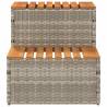 Hot Tub Step Light Grey - Durable Poly Rattan & Acacia | HipoMarket