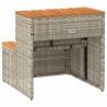 Hot Tub Step Light Grey - Durable Poly Rattan & Acacia | HipoMarket