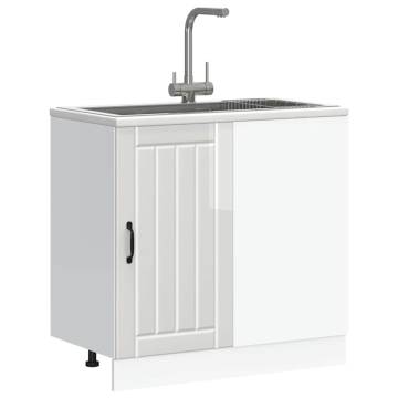 Sink Base Cabinet Lucca - High Gloss White Storage Solution