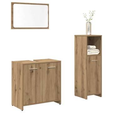 3 Piece Bathroom Furniture Set in Artisan Oak | HipoMarket