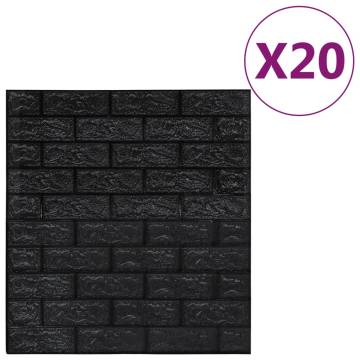 3D Black Brick Wallpaper - Self-Adhesive 20 pcs | Hipomarket