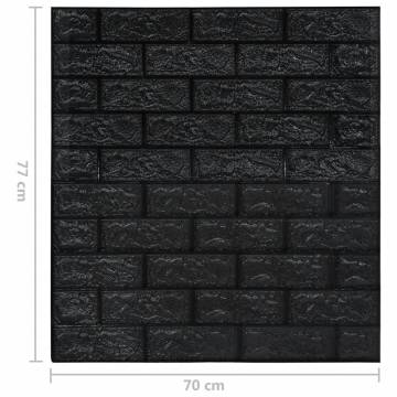 3D Black Brick Wallpaper - Self-Adhesive 20 pcs | Hipomarket