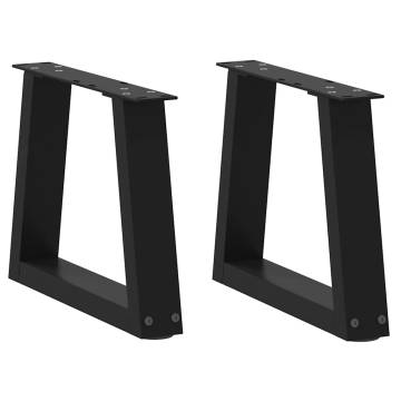 V-Shape Dining Table Legs (2 pcs) - Black Steel 30x(30-31.3) cm