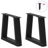 V-Shape Dining Table Legs (2 pcs) - Black Steel 30x(30-31.3) cm