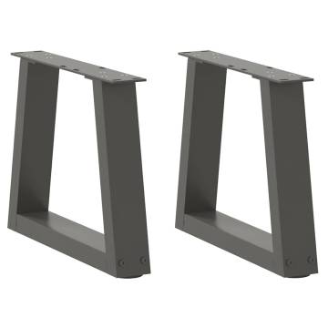 V-Shape Dining Table Legs - Anthracite Steel | 2 pcs | HipoMarket