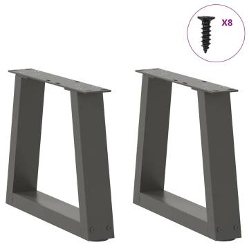 V-Shape Dining Table Legs - Anthracite Steel | 2 pcs | HipoMarket