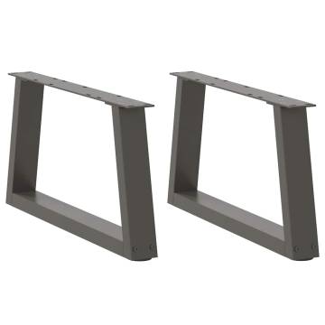 V-Shape Dining Table Legs - Anthracite Steel (2 pcs) | HipoMarket