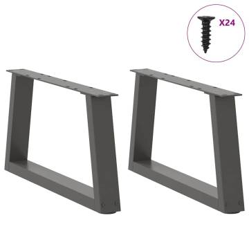 V-Shape Dining Table Legs - Anthracite Steel (2 pcs) | HipoMarket