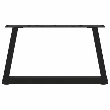 V-Shape Dining Table Legs (2 pcs) - Black Steel 70x30 cm