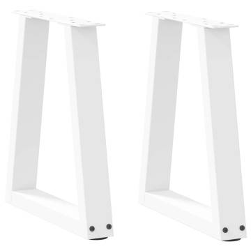 V-Shape Dining Table Legs (2 pcs) - White Steel - 28x42-43.3 cm