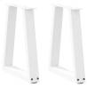 V-Shape Dining Table Legs (2 pcs) - White Steel - 28x42-43.3 cm