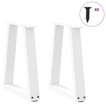 V-Shape Dining Table Legs (2 pcs) - White Steel - 28x42-43.3 cm