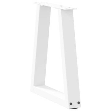 V-Shape Dining Table Legs (2 pcs) - White Steel - 28x42-43.3 cm