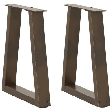 V-Shape Dining Table Legs - Natural Steel | Durable & Modern Design