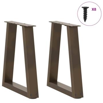 V-Shape Dining Table Legs - Natural Steel | Durable & Modern Design