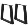 V-Shape Dining Table Legs - Black Steel (2 pcs) | Hipo Market