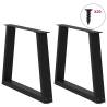 V-Shape Dining Table Legs - Black Steel (2 pcs) | Hipo Market