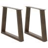 V-Shape Dining Table Legs - Natural Steel 60x(42-43.3) cm