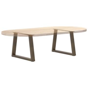 V-Shape Dining Table Legs - Natural Steel 60x(42-43.3) cm