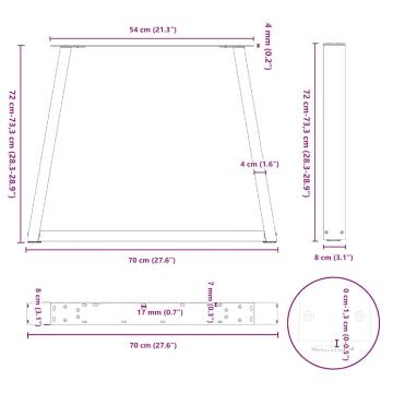 White V-Shape Dining Table Legs - 70x(72-73.3) cm | HipoMarket