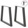 V-Shape Dining Table Legs - Anthracite Steel - 2 Pcs