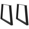 V-Shape Dining Table Legs (2 pcs) - Black Steel 90x(72-73.3) cm