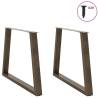 V-Shape Dining Table Legs - 2 pcs Natural Steel 100x(72-73.3) cm