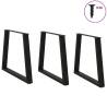 V-Shape Dining Table Legs - Black Steel | 3 pcs 80x(72-73.3) cm